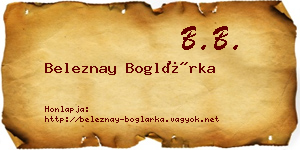 Beleznay Boglárka névjegykártya